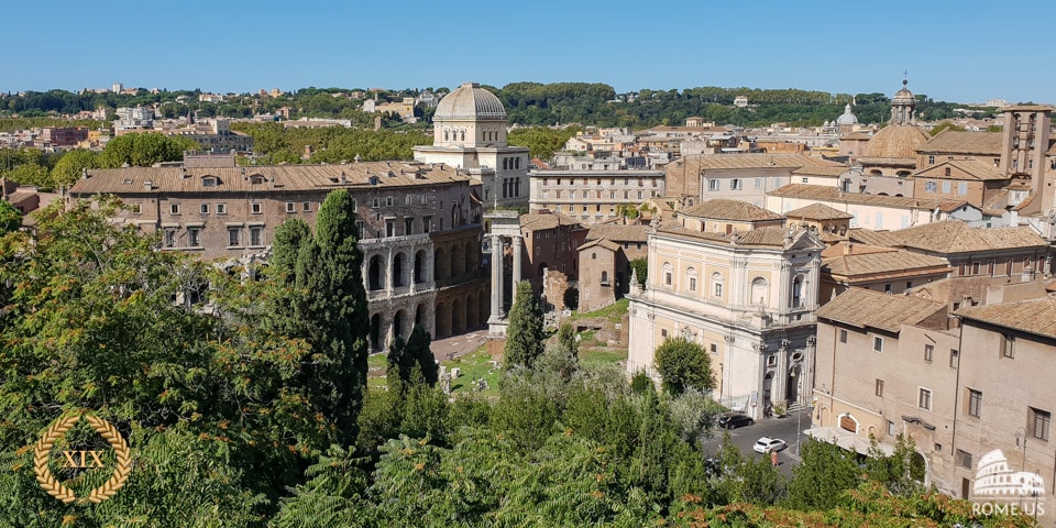 View on the theater of Marcellus from Capitoline hill in Rome