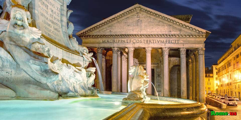The fountain of the Pantheon in Rome