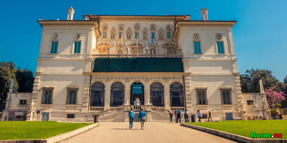 The Galleria Borghese on Villa Borghese in Rome