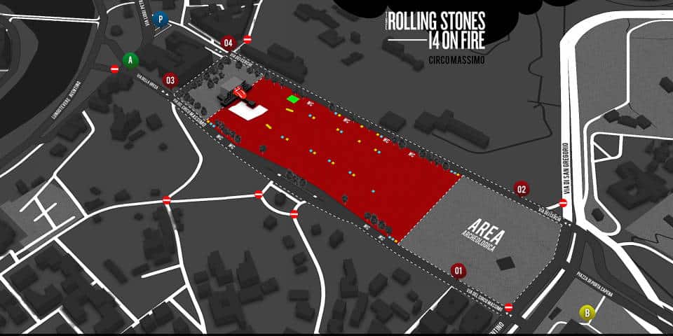 Rome Circus Maximus Rolling stone concert seat plan