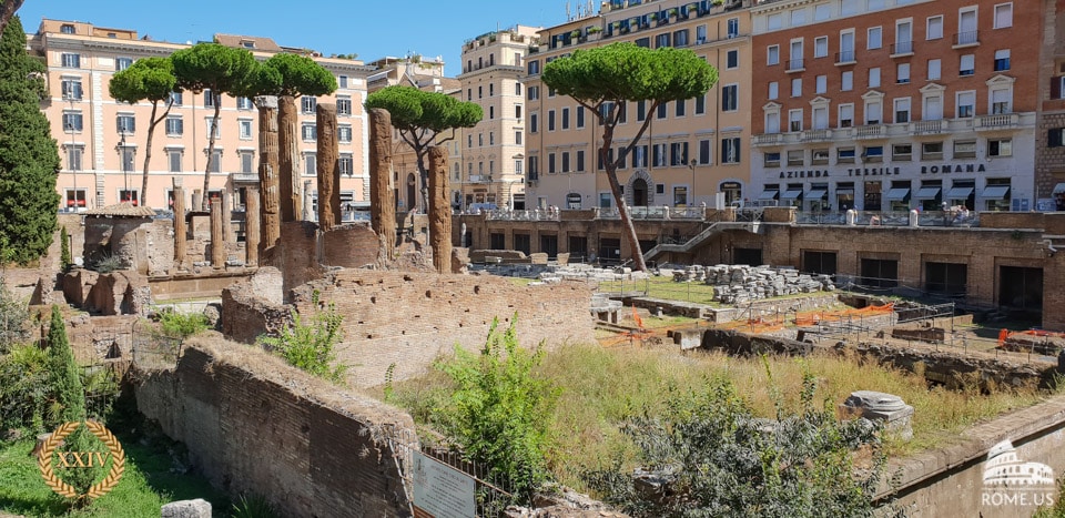 Largo di Torre Argentina and the ruins of ancient temples in Rome