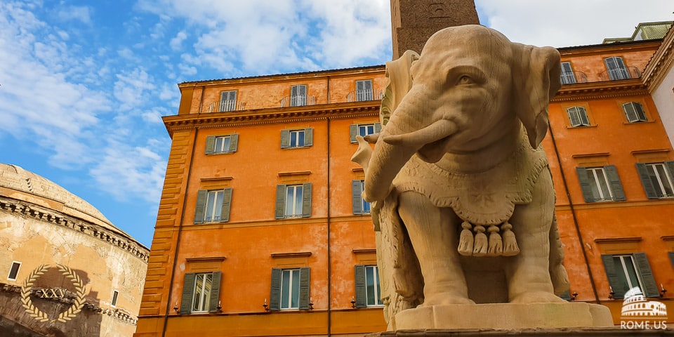 Elephant and Obelisk designed by Bernini in Rome