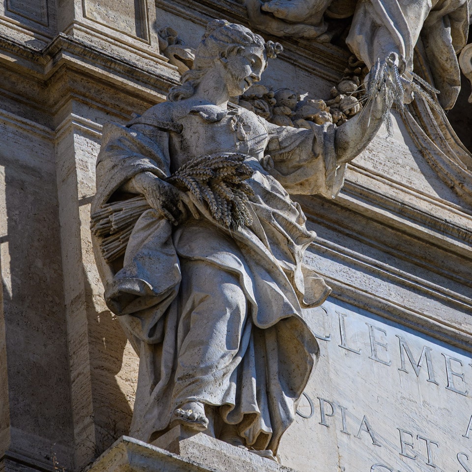 Abundance allegorical statue by Andrea Bergondi Trevi Fountain