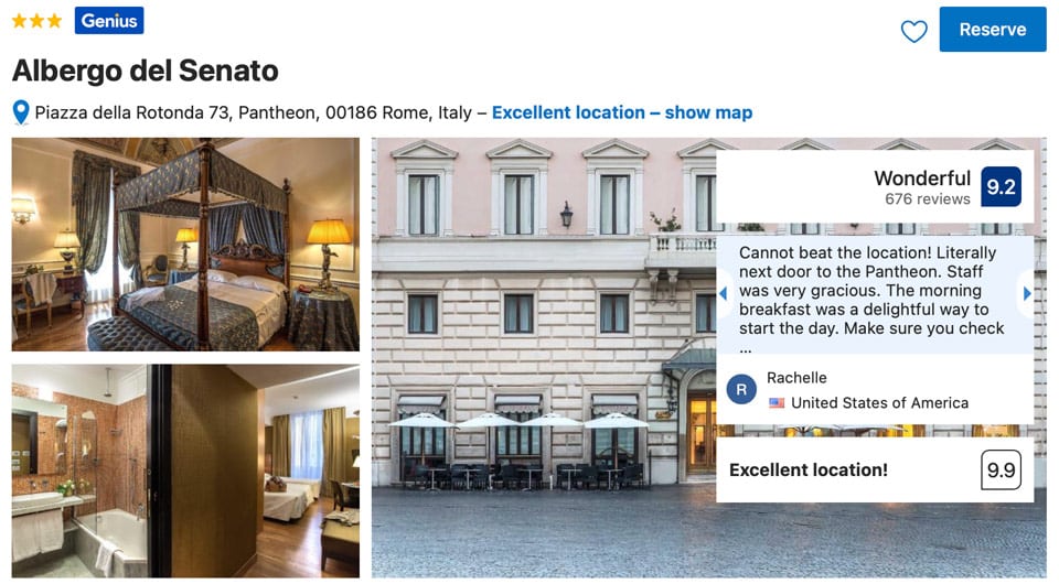 Albergo del Senato Pantheon View 3 Star Hotel in Rome
