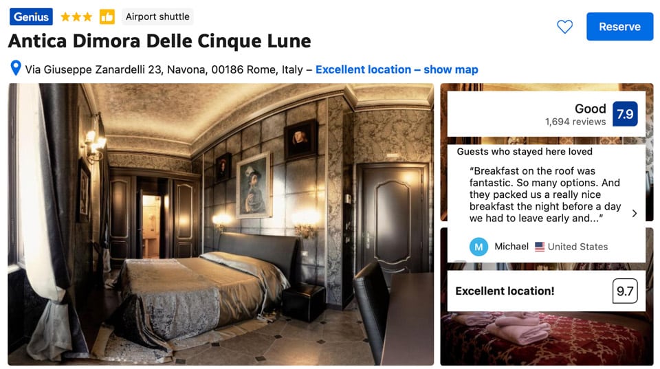 Antica Dimora Delle Cinque Lune Hotel near Piazza Navona in Rome