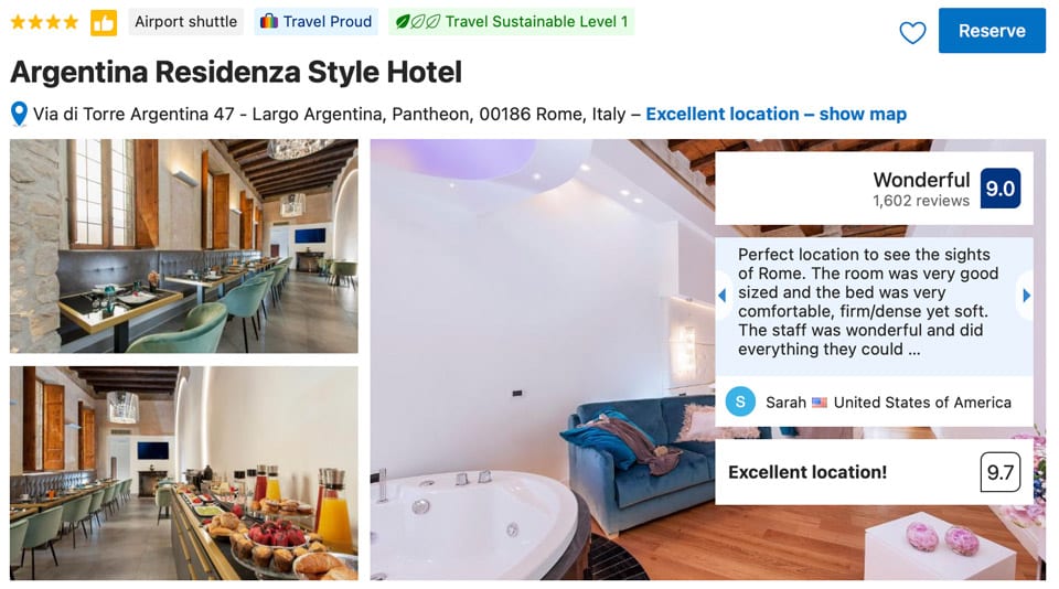 Argentina Residenza Style Hotel de 4 estrellas en Roma