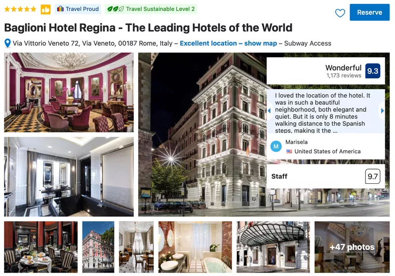 Baglioni Hotel Regina 5 star Rome