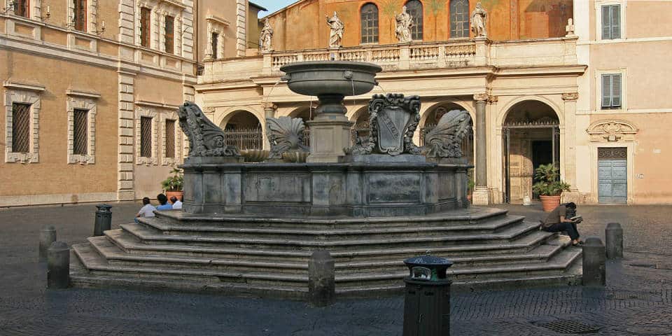 Fountain near Basilica Santa Maria in Trastevere Rome
