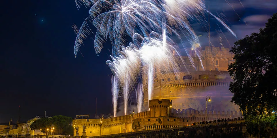 Castel St Angelo in Rome at night
