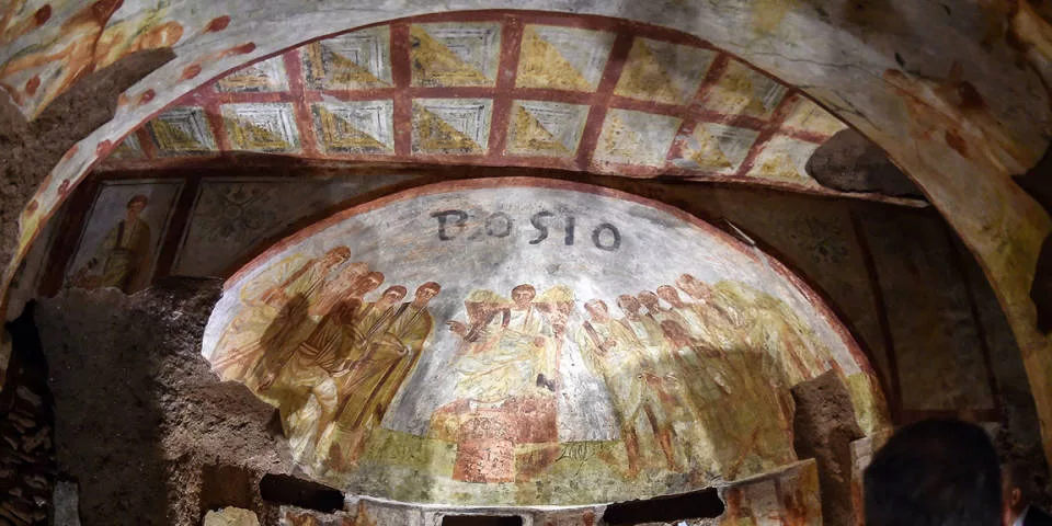 Ancient Catacombs of Santa Domitilla in Rome