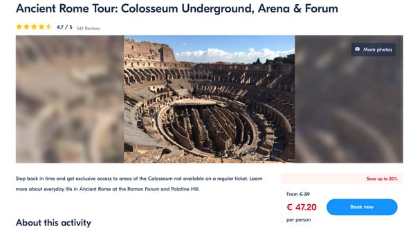 Ancient Rome Tour: Colosseum Underground, Arena and Forum