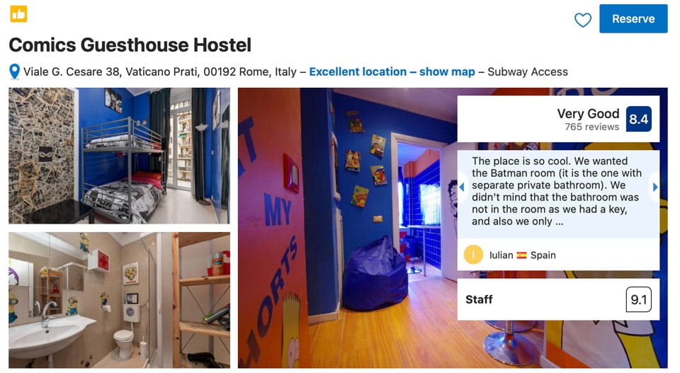 Comics Guesthouse Hostel in Rome