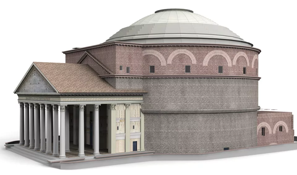 Construction of the Pantheon in Rome 3d model
