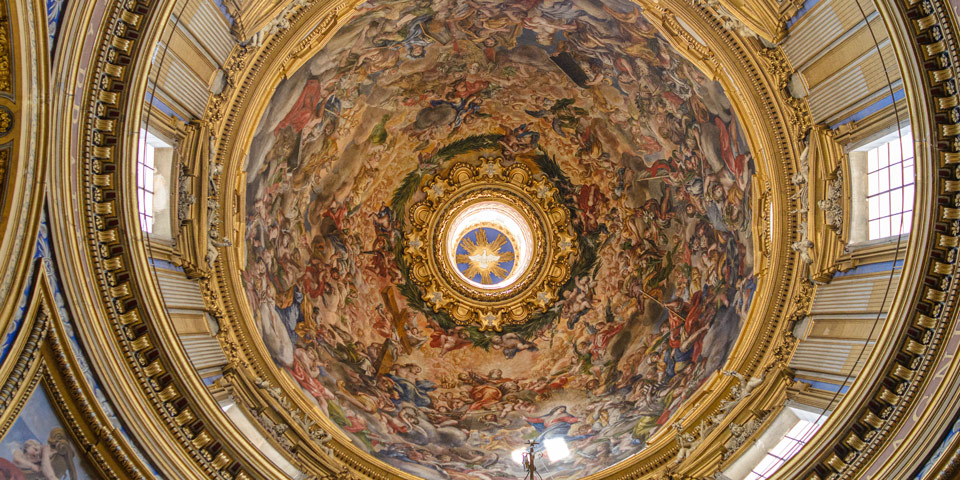 Dome interior of Sant Agnese in Agone church in Rome