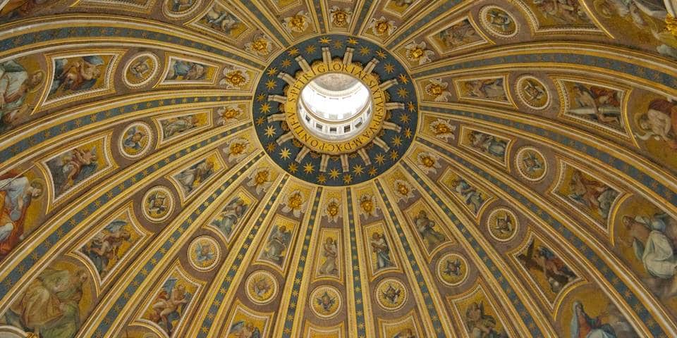 inside the dome of st peter's