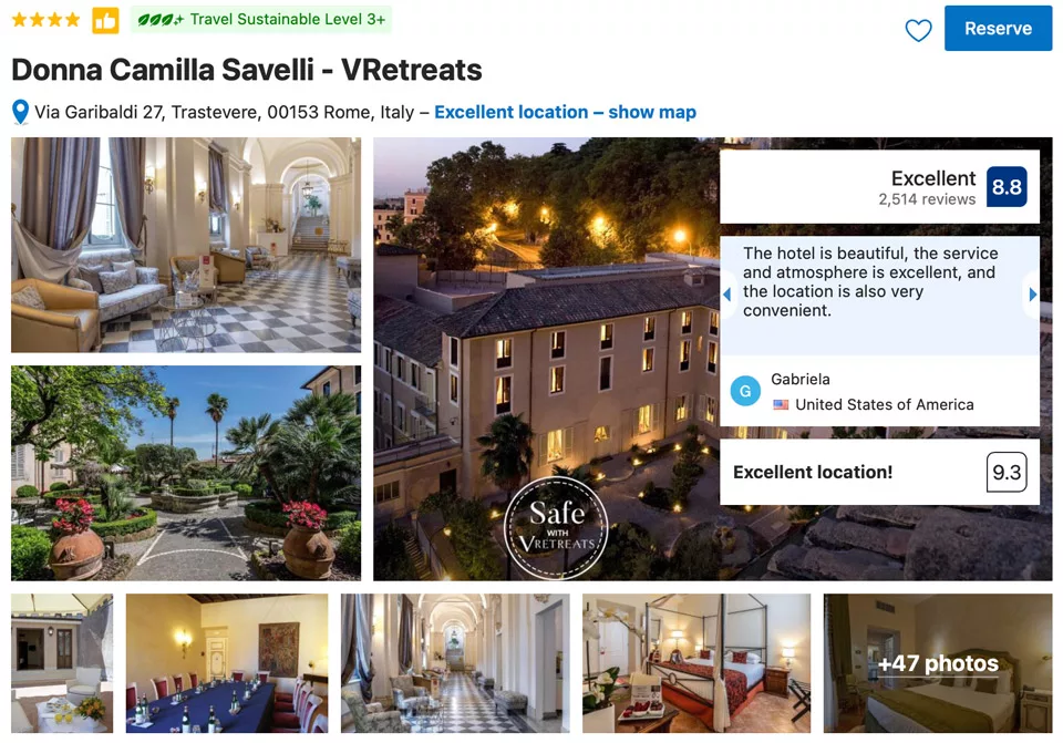 Donna Camilla Savelli 4 Star Hotel in Rome
