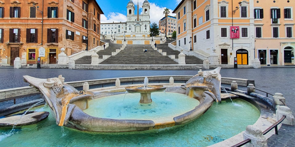 Boat Fountain in Piazza di Spagna in Rome