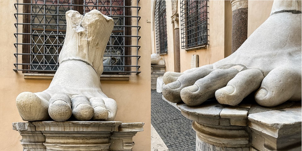 Foot element of the colossal statue of Emperor Constantine