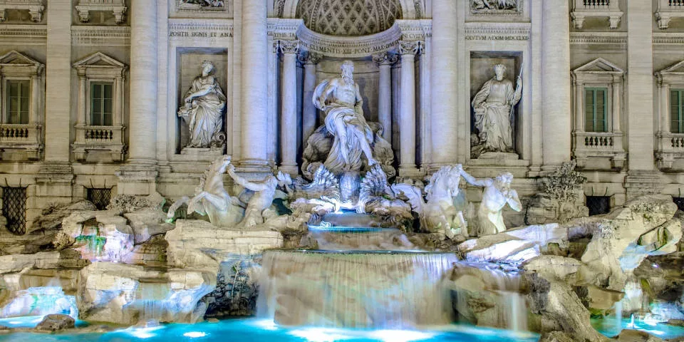 Fountain Trevi in Rome after reconstruction 2015