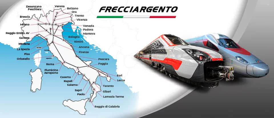 Frecciargento trains from Zurich to Rome