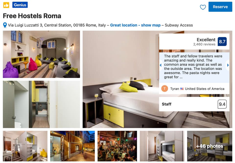 Free Hostels Roma