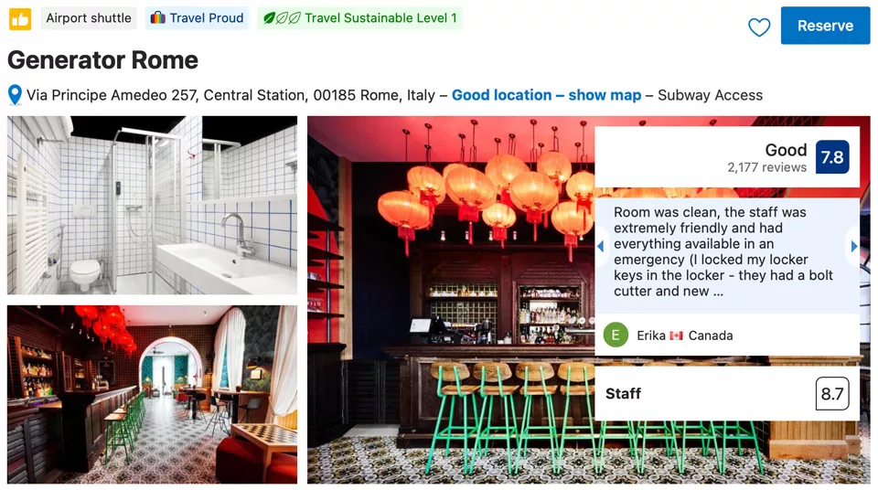 Generator Hostel in Rome