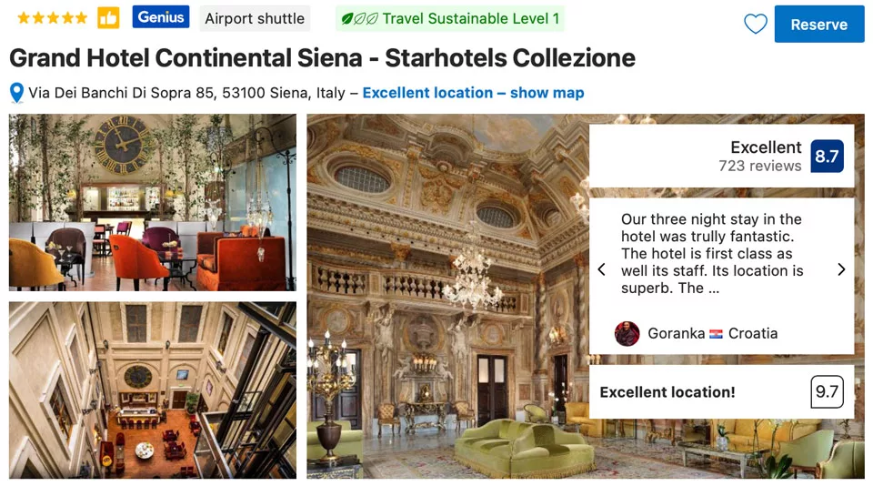 Grand Hotel Continental Stay in Siena Italy