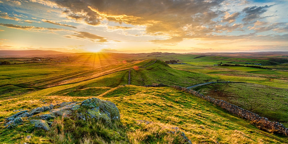 Hadrian's Wall in North Britain