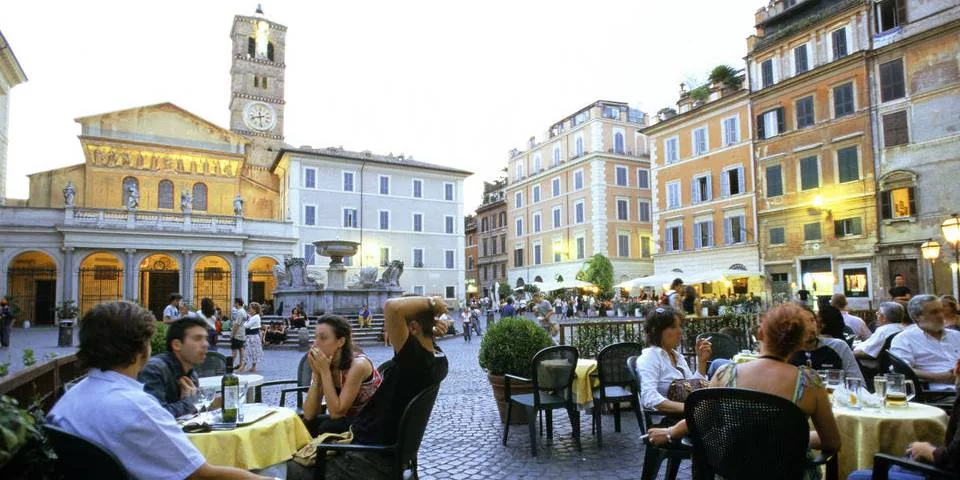 Restaurants on Santa Maria in Trastevere in Rome