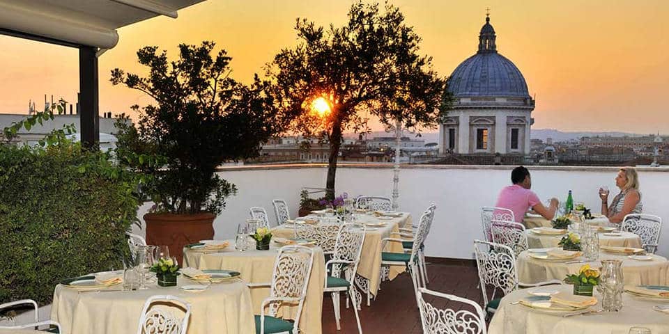 La Terazza dei papi rooftop restaurant in rome