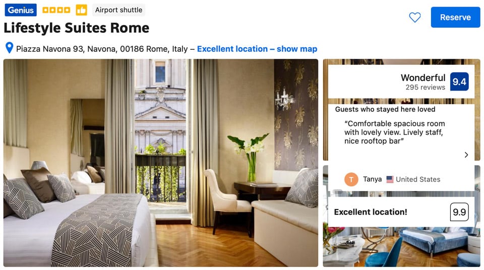 Lifestyle Suites Hotel near Piazza Navona in Rome