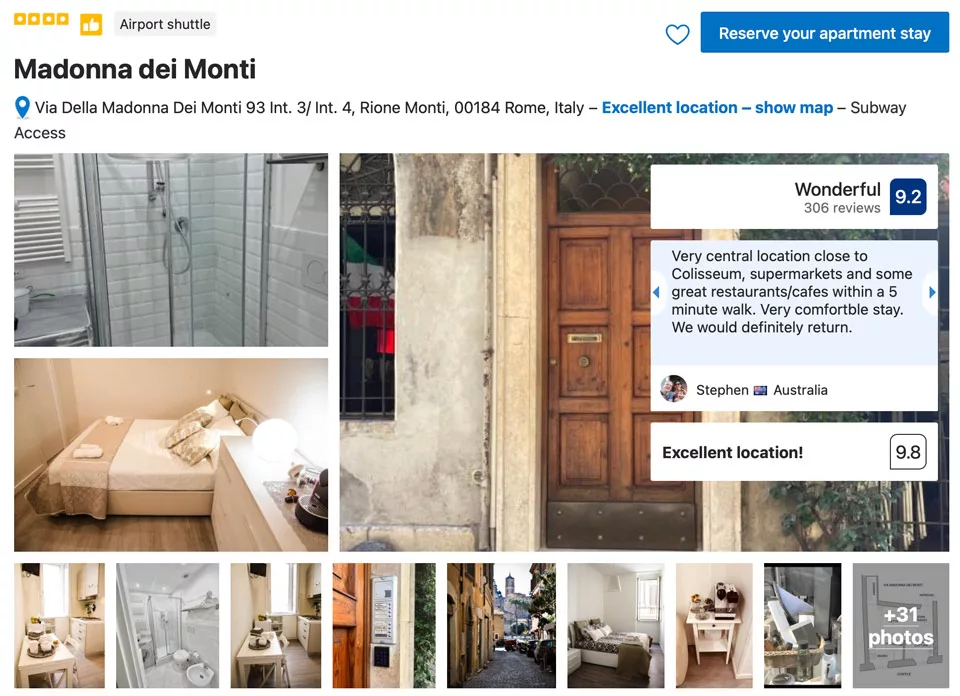 Madonna dei Monti Apartments near Roman Forum in Rome