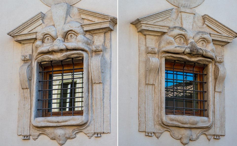 Monster shaped windows Palazzo Zuccari Rome