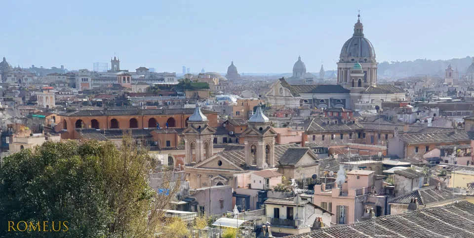 Rome view from Observation Desk Borghese Gardens
