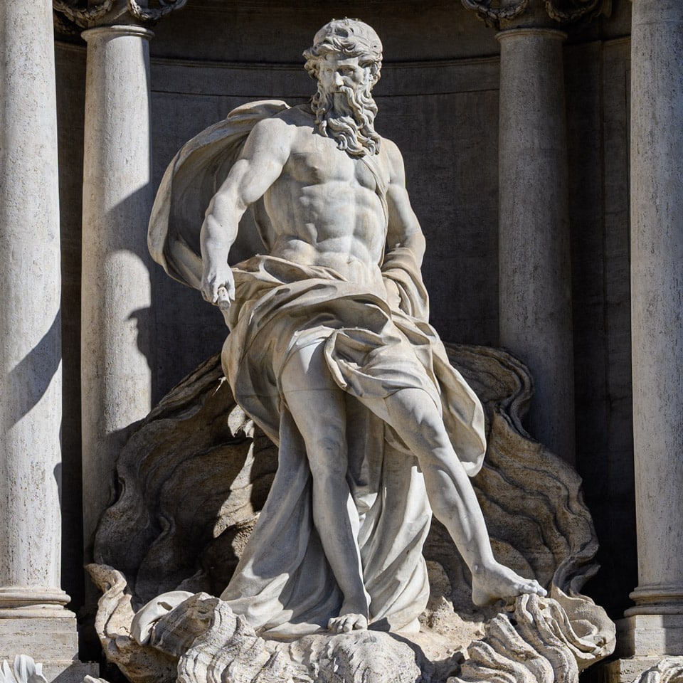 Oceanus a powerful Titan deity who represents all oceans Trevi Fountain