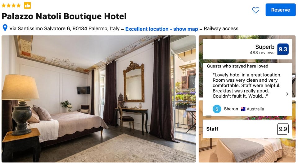 Palazzo Natoli Boutique Hotel en Palermo, Sicilia