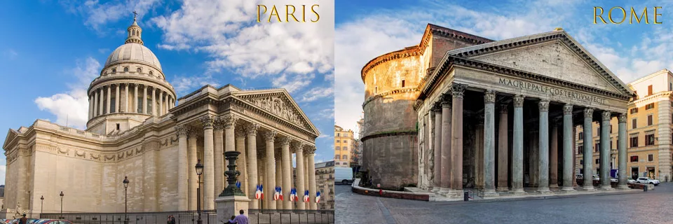 Pantheon in Paris vs Rome