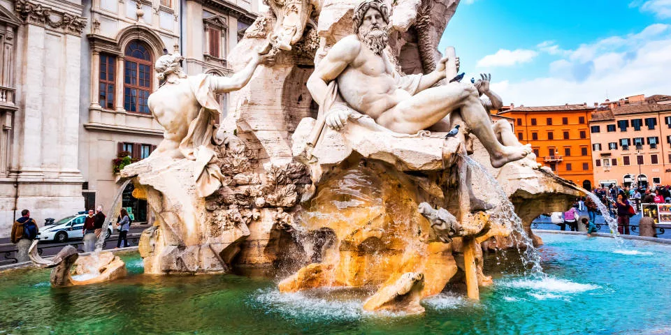 Piazza Navona The Fountain of the Four Rivers in Rome