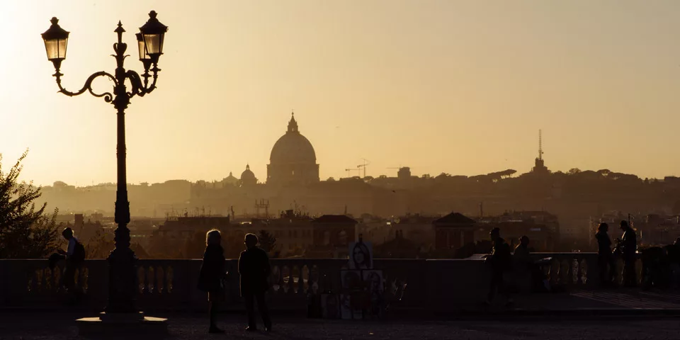 Pincio Terrace Sunset Views of Rome from Borghese Gardens