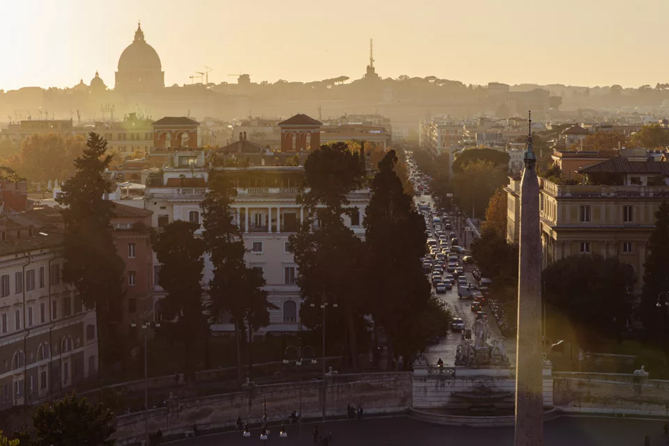 Pincio Terrace Sunset Views of Vatican and Piazza del Popolo