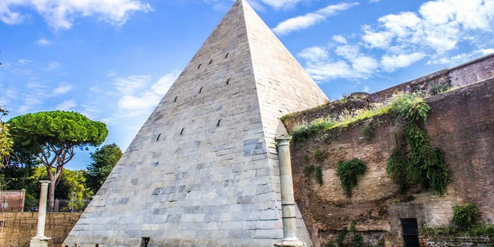 Ancient Pyramid of Cestius in Rome