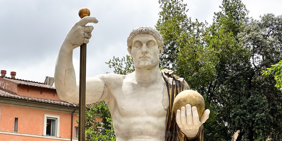 Reconstructed Colossus of the emperor Constantine in Rome