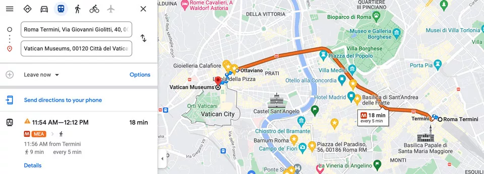 How to get from Roma Termini to Vatican City