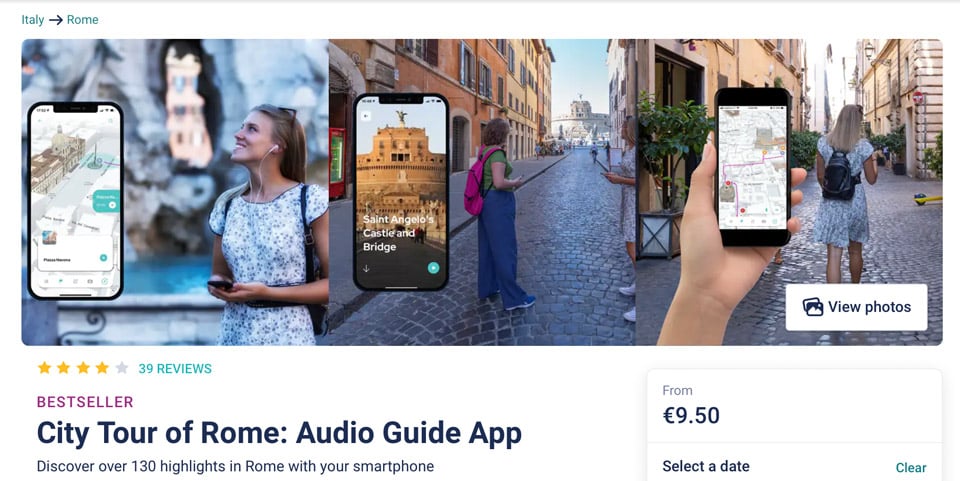 City Tour of Rome Audio Guide App