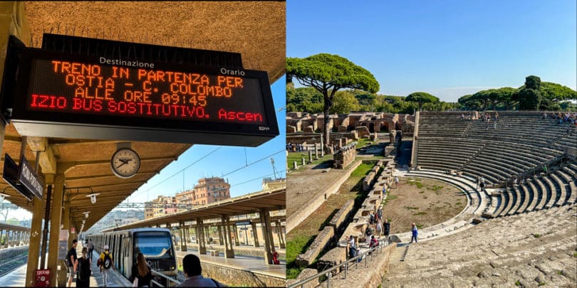 travel from rome to ostia