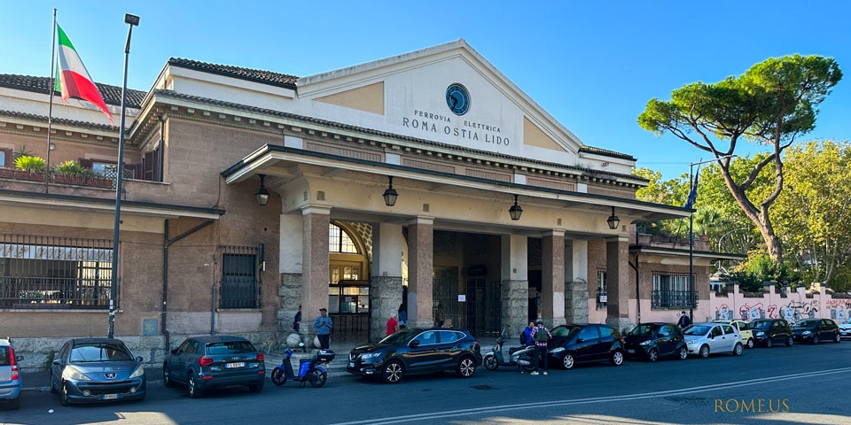 Rome Porta San Paolo train station's entrance 