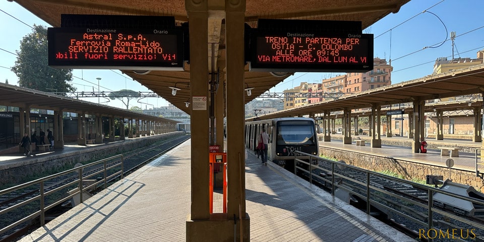 platform at the train station Porta San Paolo Rome
