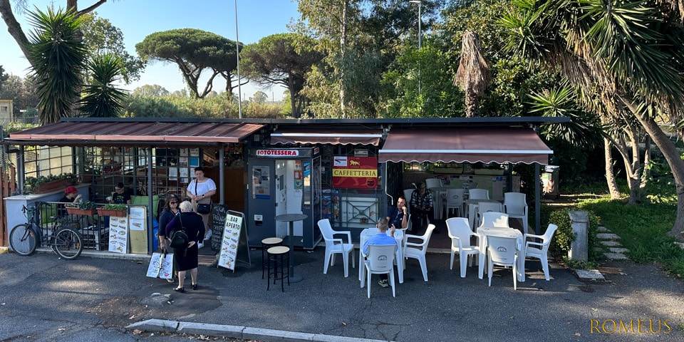 cafe near Ostia Antica train station