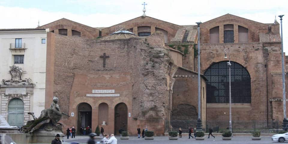 Facade of the Basilica Santa Maria degli Angeli e Martiri Roman Baths of Diocletian