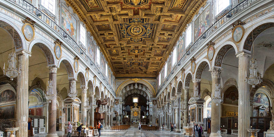 Interior of Basilica Santa Maria in Aracoeli in Rome